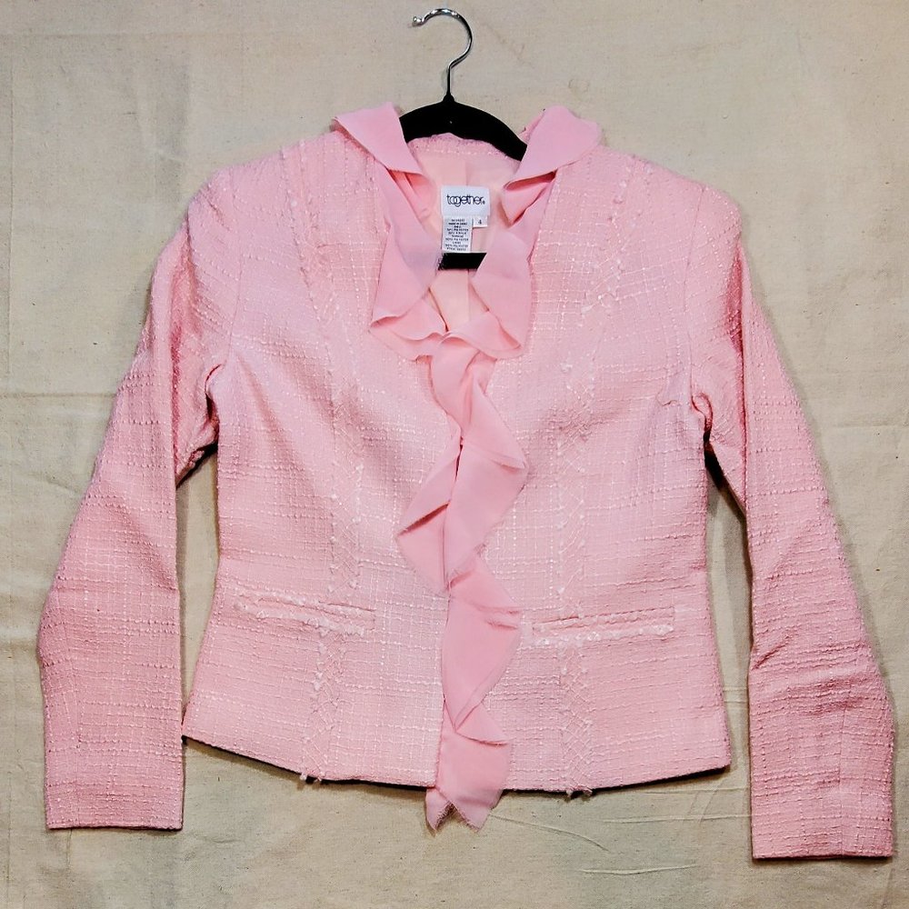 Womans Pink Frilly Jacket by ToGether - Size 4
